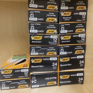 BIC Round Stic Ball Pen - Black MULTIPLE BOXES